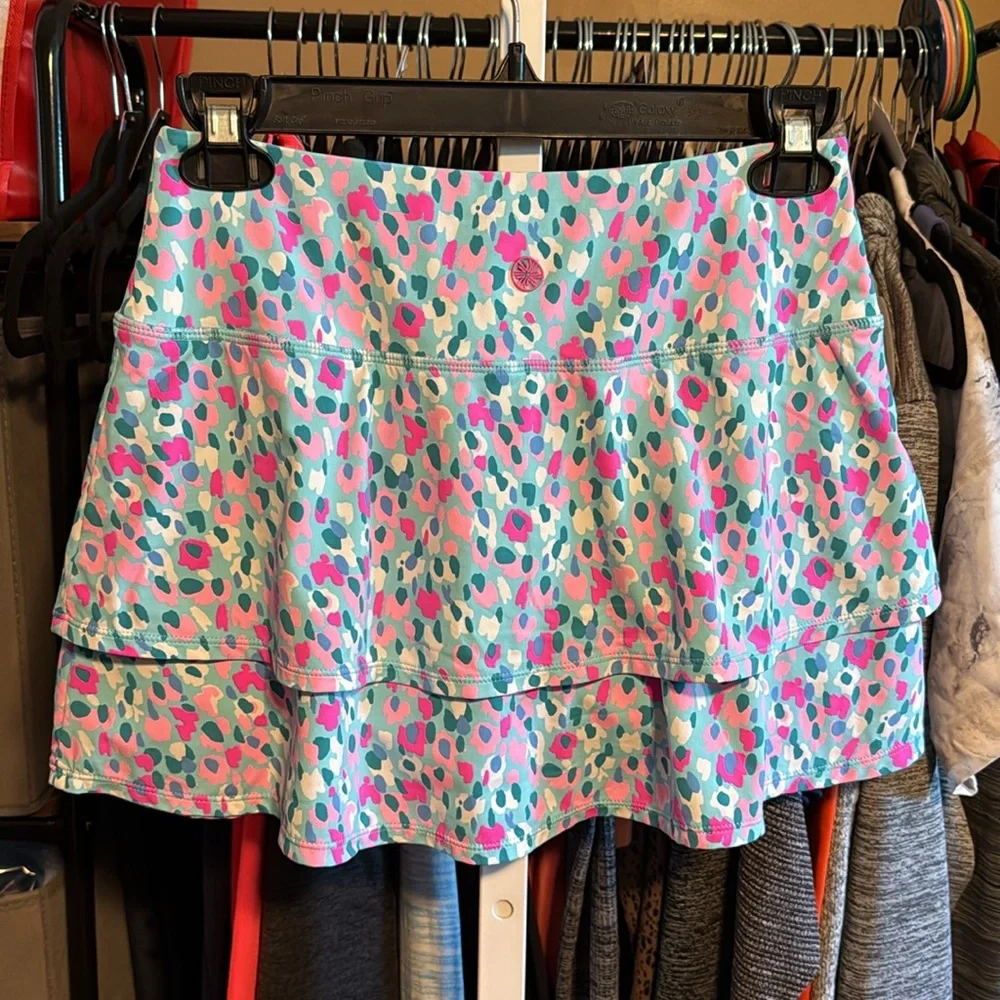 Lilly Pulitzer Luxletic Meryl Adlai Skort Skirt Sz XS Hottie Dottie UPF 50+